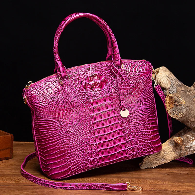 Luxuriöse Handtasche mit Krokodilprägung, modische Umhängetasche
