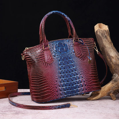 Luxuriöse Handtasche mit Krokodilprägung, modische Umhängetasche