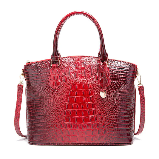 Luxuriöse Handtasche mit Krokodilprägung, modische Umhängetasche