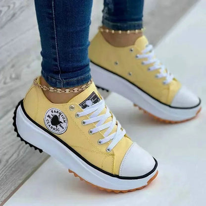 Gemusterte Canvas-Sneaker für Damen