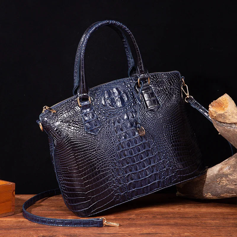 Luxuriöse Handtasche mit Krokodilprägung, modische Umhängetasche