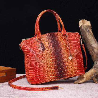 Luxuriöse Handtasche mit Krokodilprägung, modische Umhängetasche