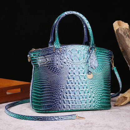 Luxuriöse Handtasche mit Krokodilprägung, modische Umhängetasche