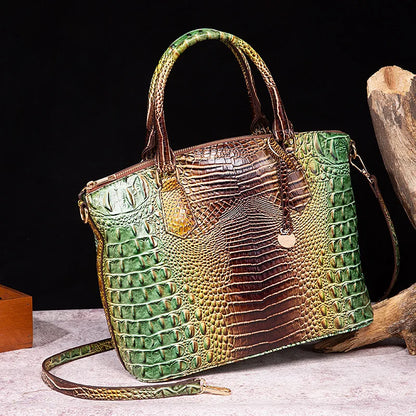 Luxuriöse Handtasche mit Krokodilprägung, modische Umhängetasche