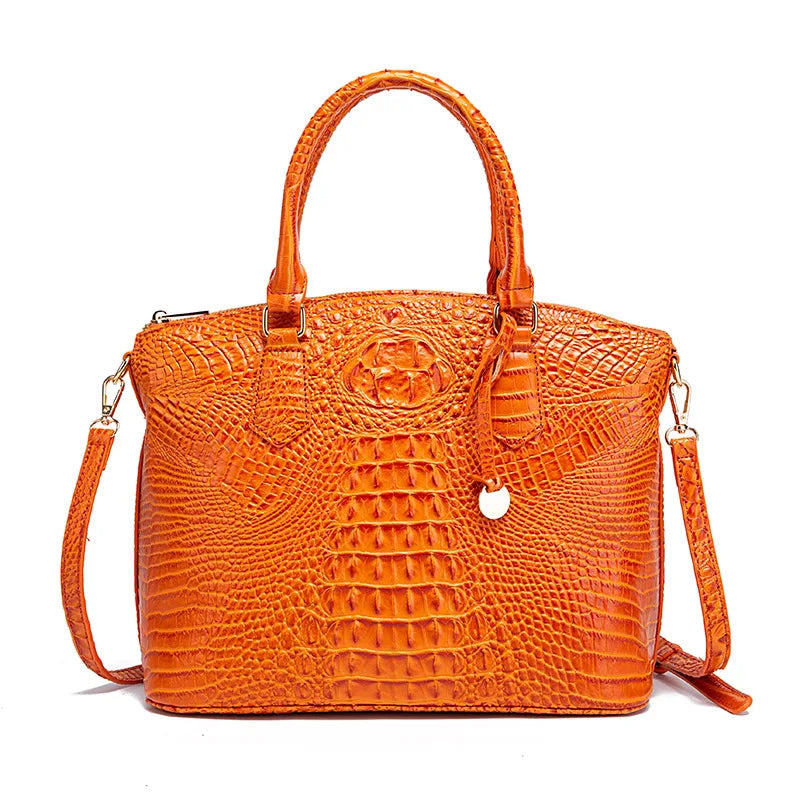 Luxuriöse Handtasche mit Krokodilprägung, modische Umhängetasche