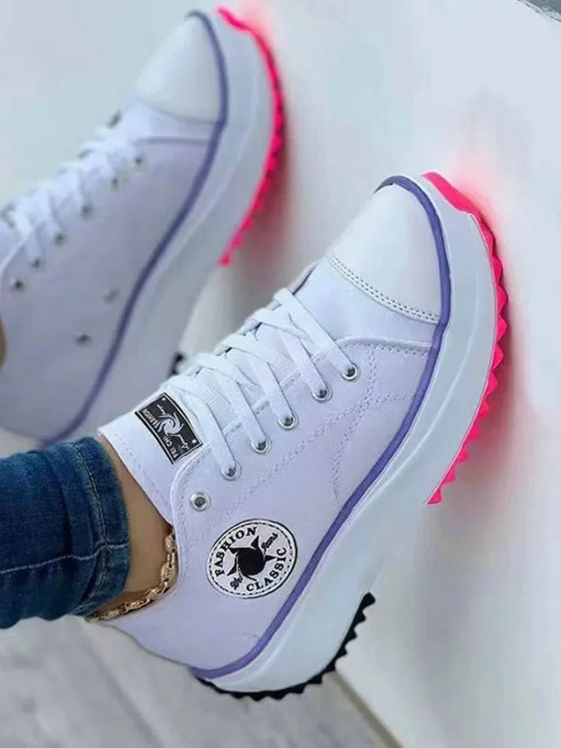 Gemusterte Canvas-Sneaker für Damen