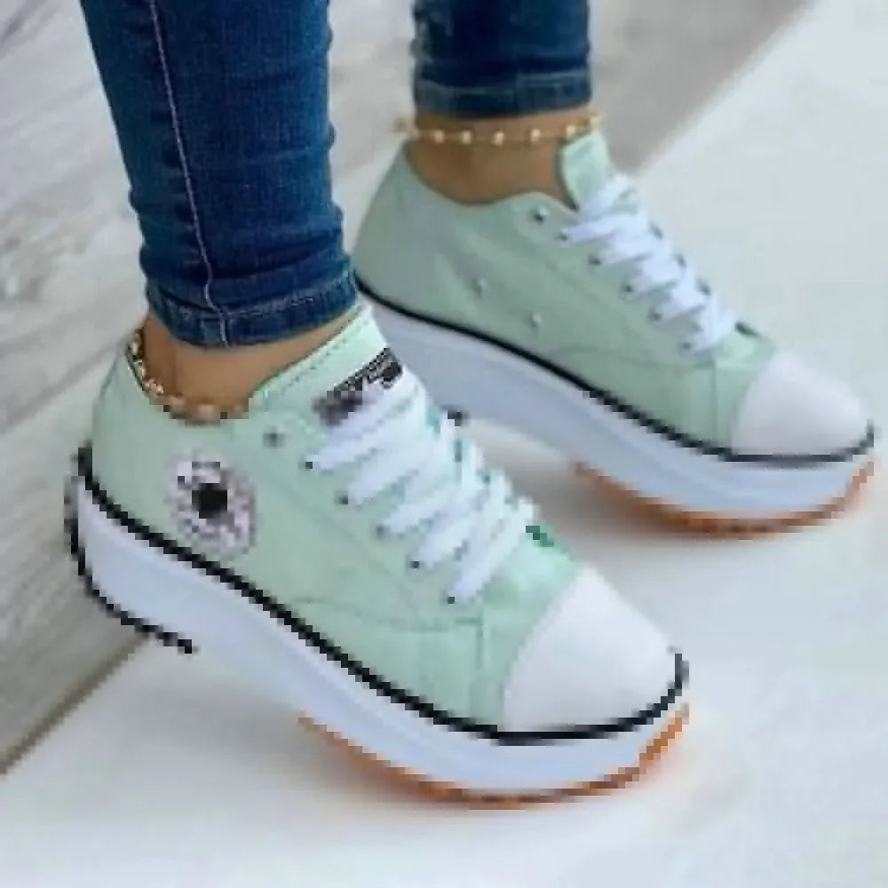 Gemusterte Canvas-Sneaker für Damen