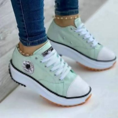 Gemusterte Canvas-Sneaker für Damen