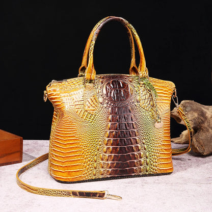 Luxuriöse Handtasche mit Krokodilprägung, modische Umhängetasche