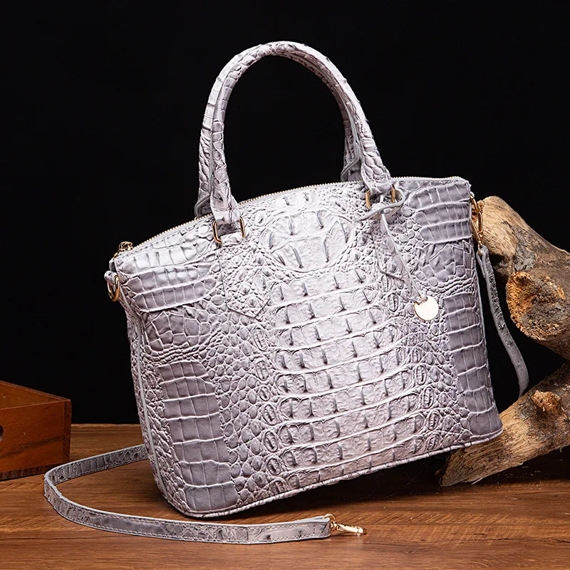 Luxuriöse Handtasche mit Krokodilprägung, modische Umhängetasche