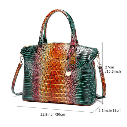 Luxuriöse Handtasche mit Krokodilprägung, modische Umhängetasche