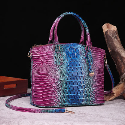 Luxuriöse Handtasche mit Krokodilprägung, modische Umhängetasche