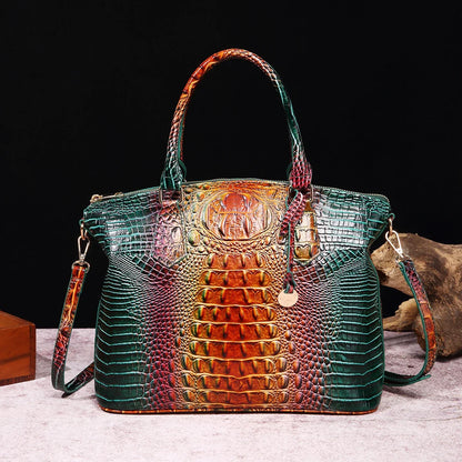 Luxuriöse Handtasche mit Krokodilprägung, modische Umhängetasche
