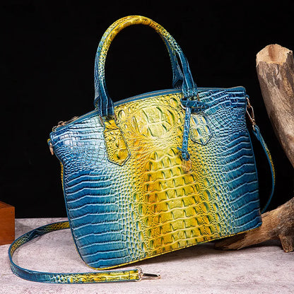 Luxuriöse Handtasche mit Krokodilprägung, modische Umhängetasche