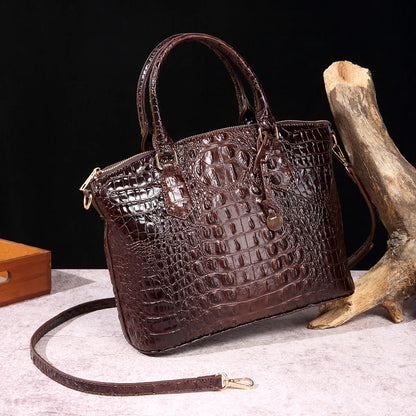 Luxuriöse Handtasche mit Krokodilprägung, modische Umhängetasche