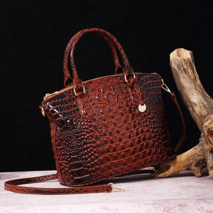 Luxuriöse Handtasche mit Krokodilprägung, modische Umhängetasche