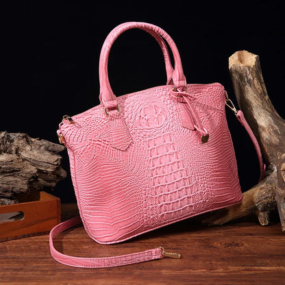 Luxuriöse Handtasche mit Krokodilprägung, modische Umhängetasche