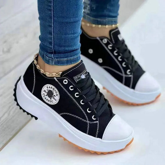 Gemusterte Canvas-Sneaker für Damen