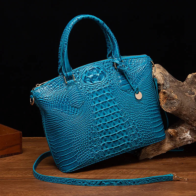 Luxuriöse Handtasche mit Krokodilprägung, modische Umhängetasche