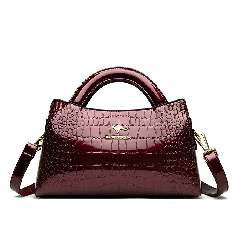 Leder Schulter Umhängetasche Clutch Handtaschen für Mutter