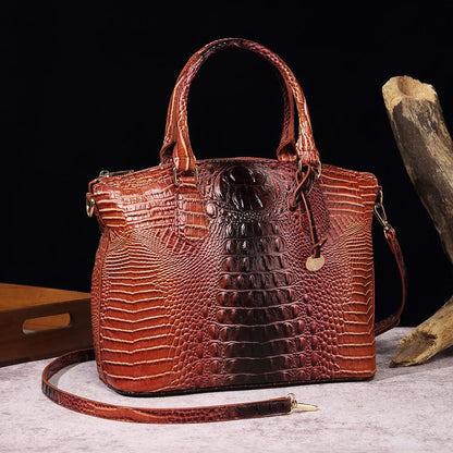 Luxuriöse Handtasche mit Krokodilprägung, modische Umhängetasche